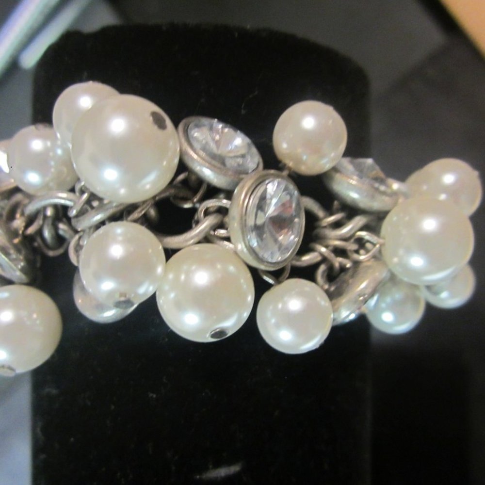Pearl & Bling Bracelet By Premier Designs  7.25-8"